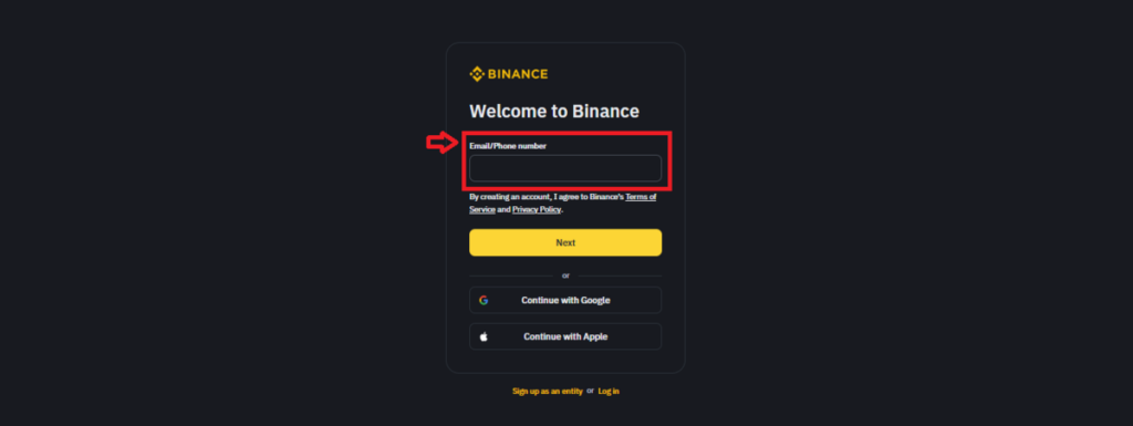 Binance Sign Up